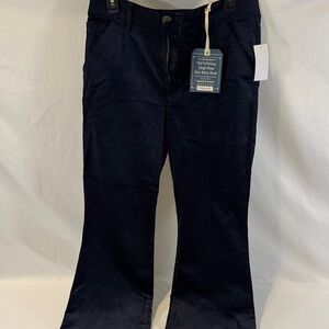 Dark Blue Flared Corduroy Pants
